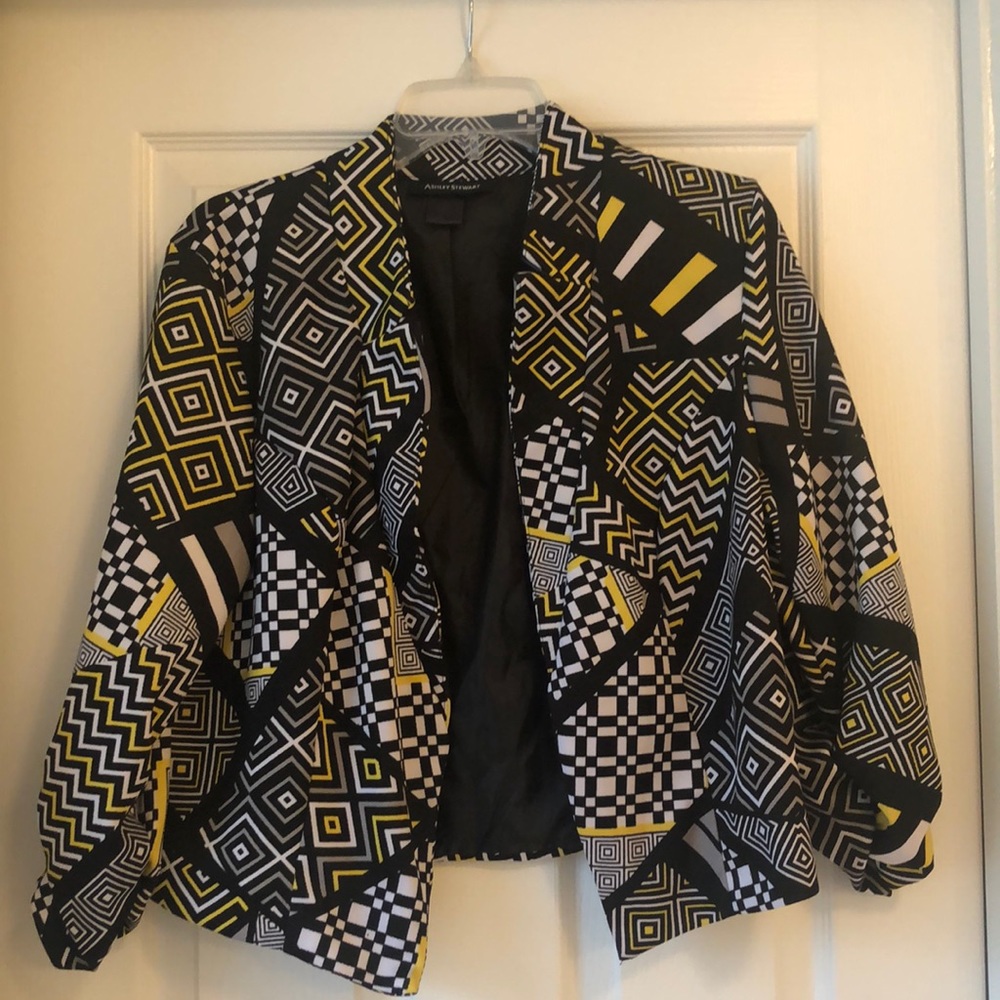 Geometric print blazer